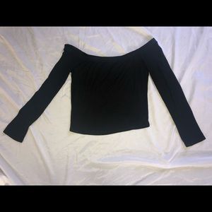 Black off the shoulder long sleeve
